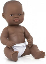 Muñeco Miniland Baby, niño africano, 32 cm, anatómicamente correcto