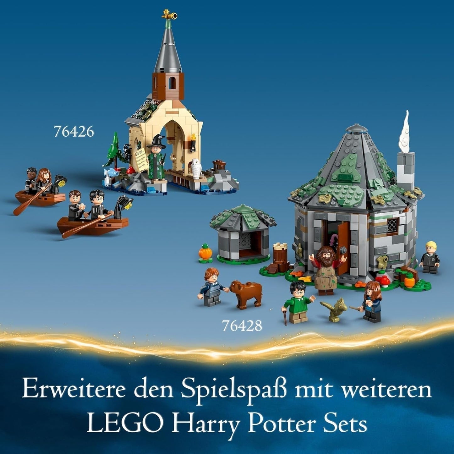 LEGO Harry Potter Cabaña de Hagrid: Set de visita inesperada con 5 minifiguras y 2 figuras de animales, regalo para mujeres y hombres, juguete de aventuras mágicas, set de fantasía 76428 Juegos de construcción Beuche den LEGO-Store