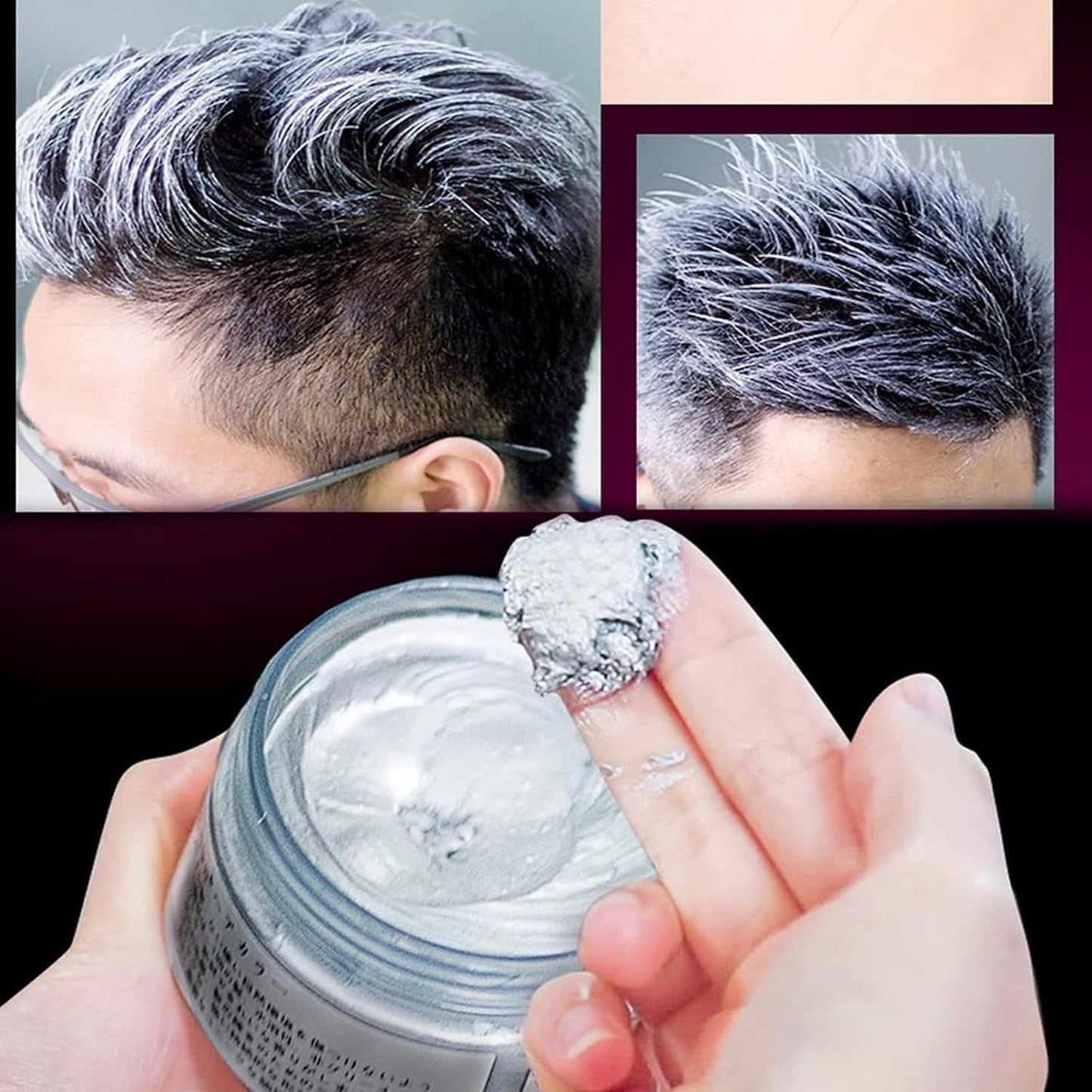 Tinte para cabello gris, tinte para cabello gris plateado, cera temporal para el cabello, unisex - cobertura de canas, nutritiva, crema, cera, 1 mililitro, 1ud Tinte para el cabello Naty Shop