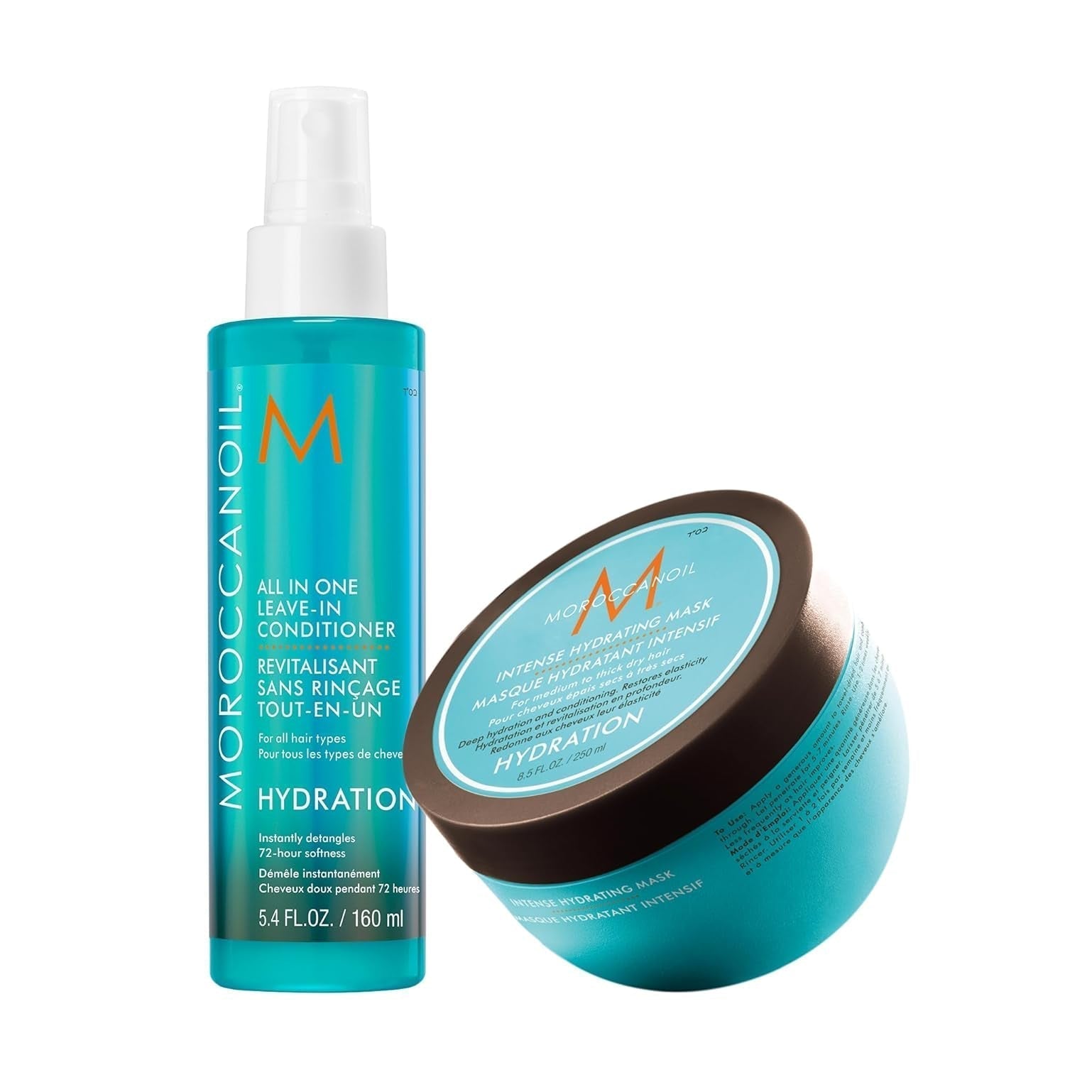 Marruecosnoil Mascarilla Hidratante Intensiva Naty Shop Mascarilla Capilar 250 Ml (1 pack) Pack con acondicionador sin aclarado, 160 ml