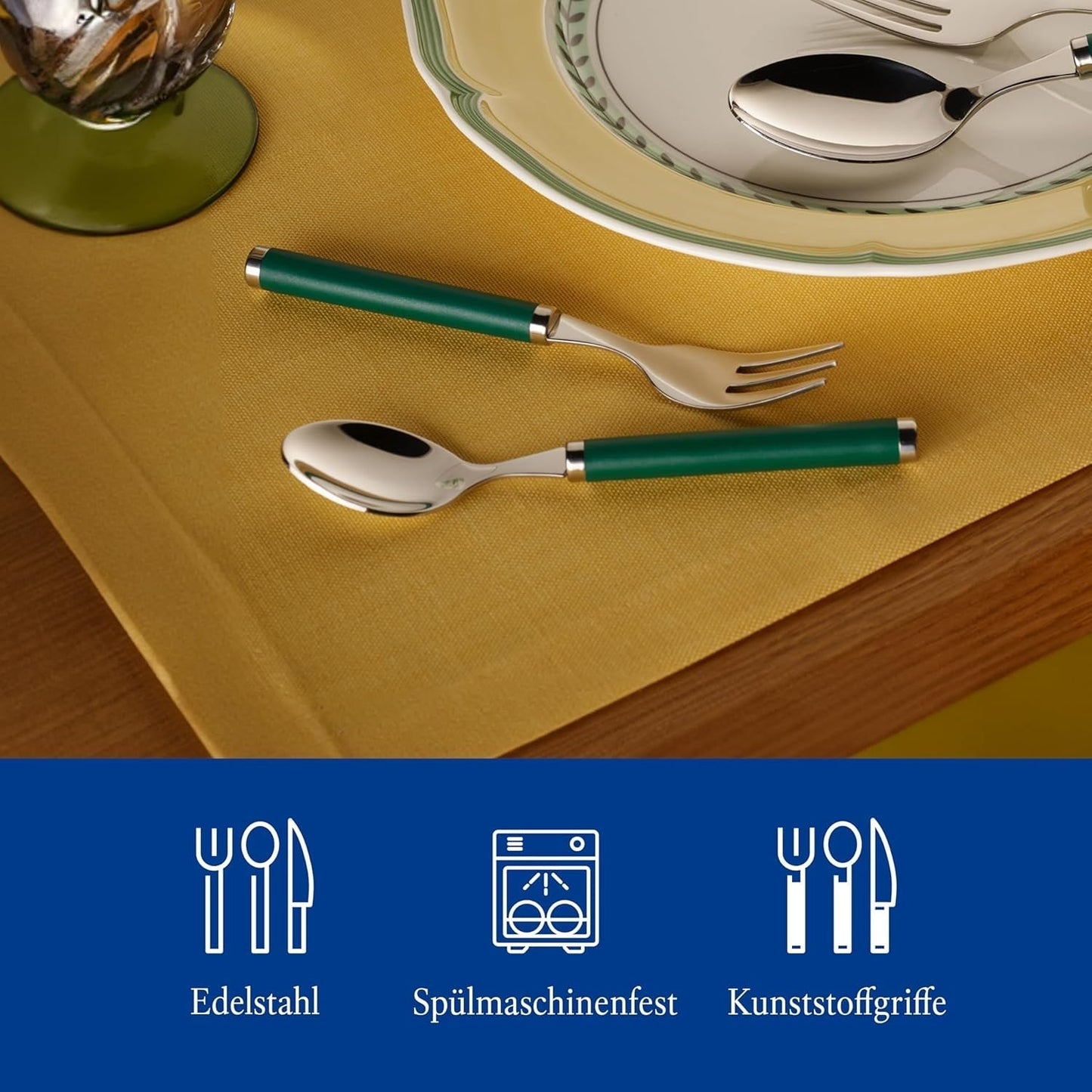 Villeroy & Boch - Juego de cubiertos Play! Jardín Verde, 30 piezas Cocina Naty Shop
