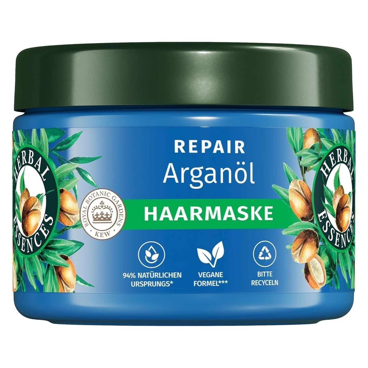 Herbal Essences Mascarilla reparadora capilar con aceite de argán 300ml. Desde cabello dañado hasta cabello más suave y brillante. Cuidados intensivos. Con ingredientes de origen natural. Vegan Naty Shop Mascarilla Capilar 300 Ml (1 pack) Mascarilla capilar