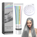Tinte para el Cabello Gris Plata Natural Gris Plata Tinte para el Cabello en Crema, Tinte para el Cabello Gris en Crema Gris Plata, Gris Plata Tinte para el Cabello Natural en Crema Tinte para el Cabello Gris para Todo Tipo de Cabello con 1 Masajeador del Cuero Cabelludo (100ml) Naty Shop Tinte para el Cabello Título Predeterminado