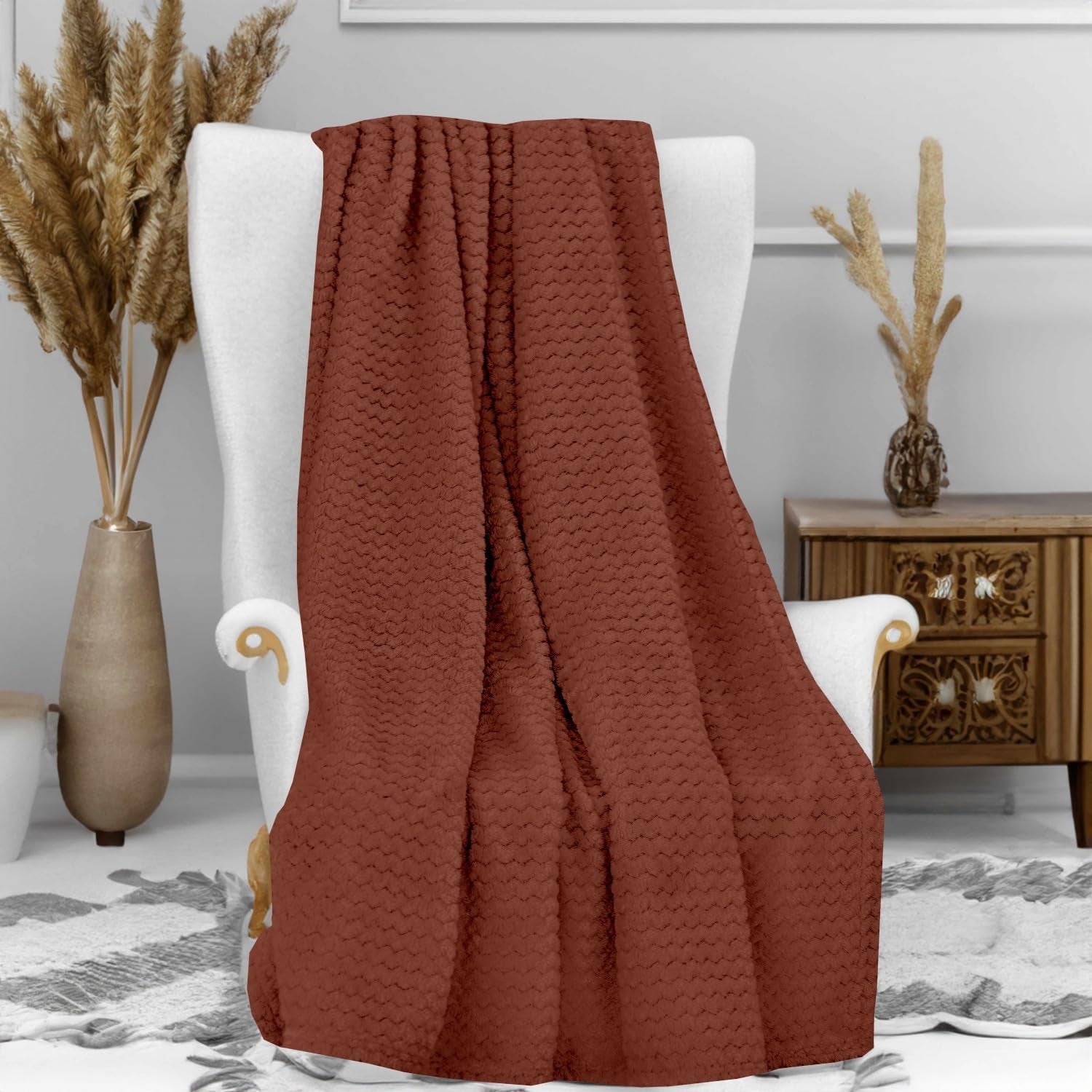 Soleil D'Ocre, manta, microfibra, 120 X 160 Cm, rosa oscuro Edredones y colchas Naty Shop rojo ladrillo 120 X 160 Cm