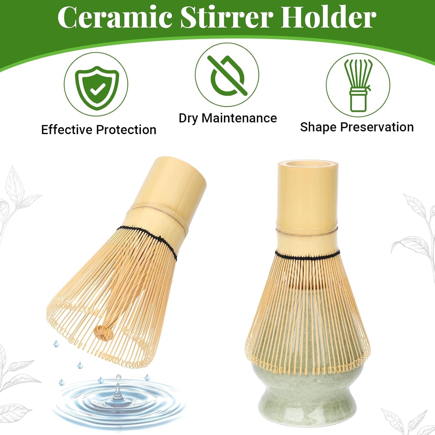 Alyvisun Matcha Set, Juego de té Matcha de 5 Piezas con Tetera Matcha y Soporte para té Matcha, Cucharadita, Juego de té Matcha para Amantes del Matcha, Ideal para Principiantes y entusiastas