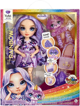 Muñeca Rainbow High Fashion con Slime y Mascota - Morado - Muñeca Glitter 28 cm con Slime Glitter, Mascota Mágica y Accesorios de Moda - Juguete para Niños - Ideal para 4-12 Años