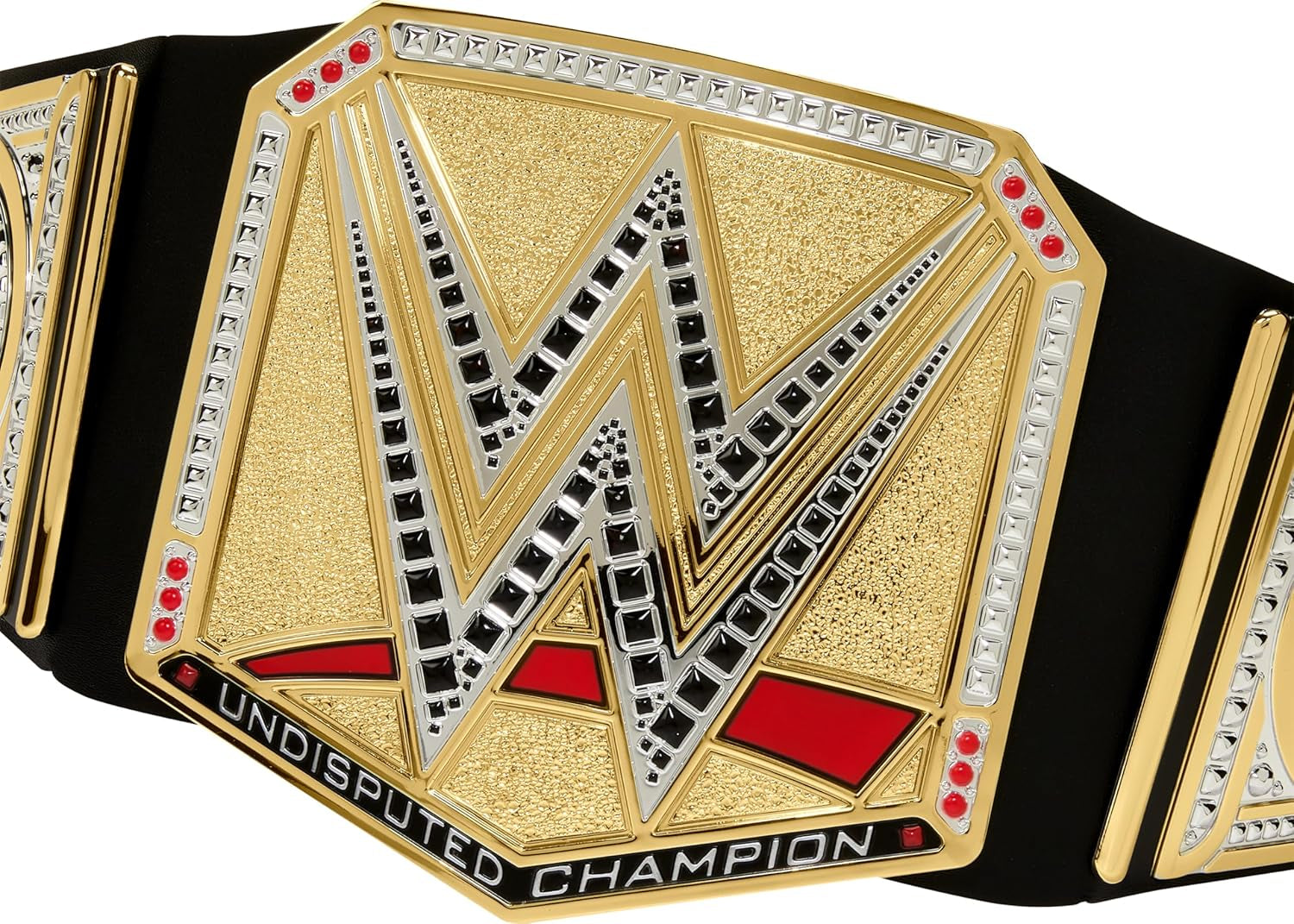 Mattel Mattel Cinturón de campeonato de la WWE, disfraz y juego de rol del campeonato universal de la WWE indiscutible, aprox. Cinturón De Piel Sintética De 100 Cm De Largo Con Ajuste Exclusivo, HYJ35 Figuras De Acción Naty Shop