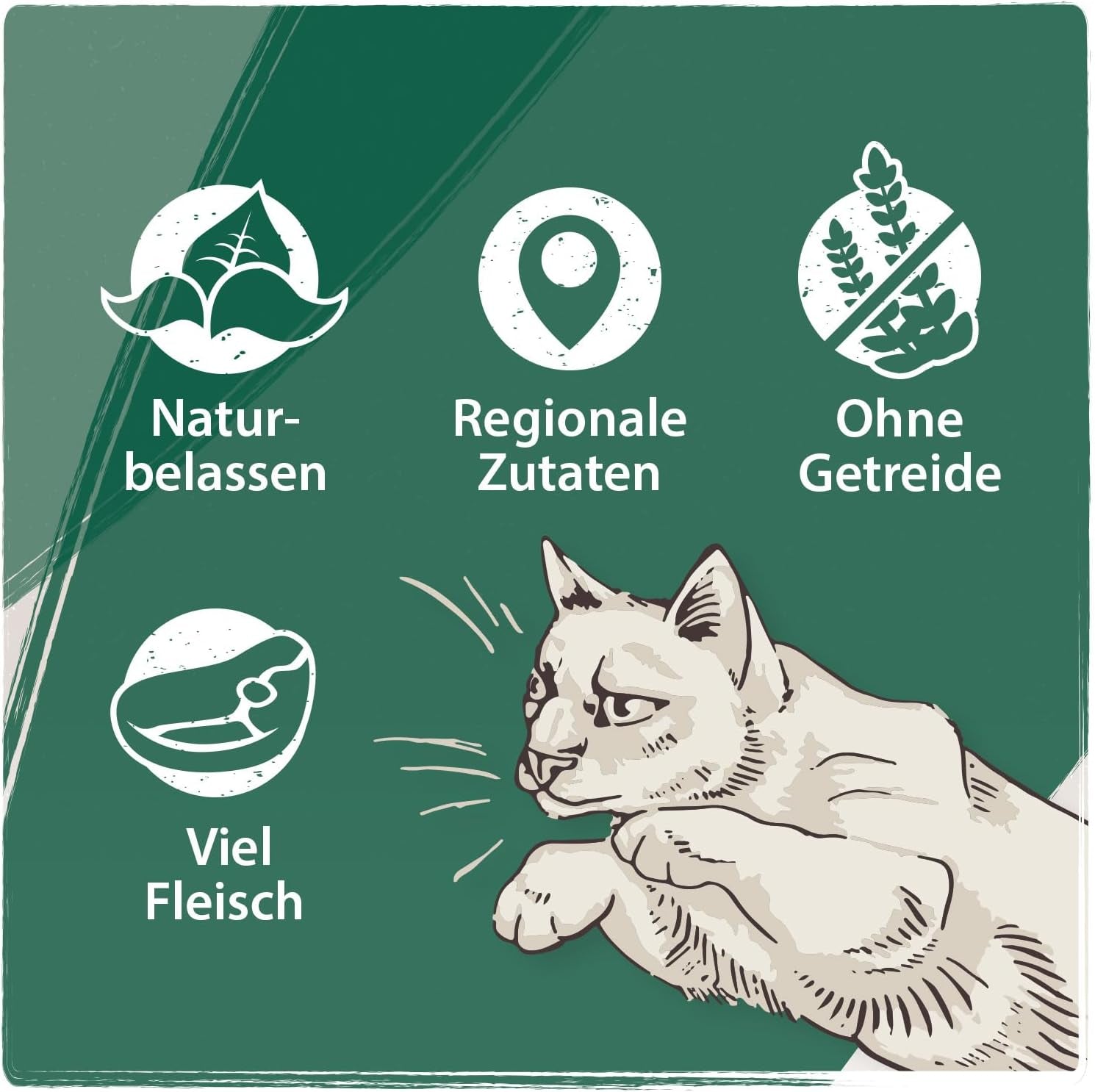 Venandi Animal - Premium Nassfutter para Katzen, Probierpakett I, pollo, pute, corteza, 6 x 200 g (paquete de 6), getreidefrei und naturbelassen