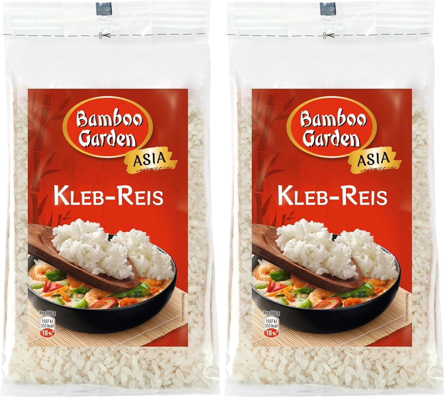 Bamboo Garden - Arroz pegajoso, 500g por bolsa