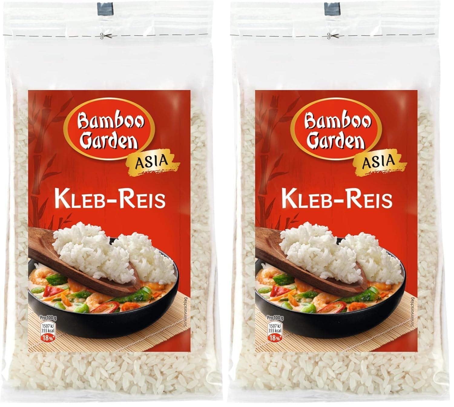 Bamboo Garden - Arroz pegajoso, 500g por bolsa