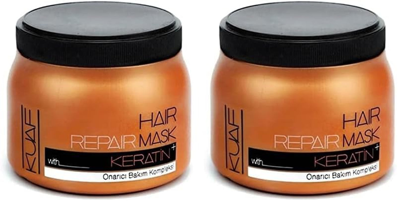 Kuaf Professional Mascarilla Capilar Queratina 500 ml - Mascarilla Capilar Tratamiento Capilar Mascarilla Cuidado Del Cabello Mascarilla Capilar (Pack de 2) Naty Shop Mascarilla Capilar Pack de 2