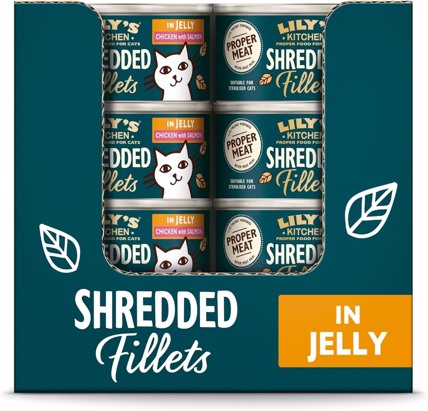 Lily's Kitchen Aus Naturichen Ingredient hermestellung Zerkleinerte Filets in Gelee mit Hühnchen und Lachs Ausgewachsen Nassfutter für Katzen Dosis de 70 g