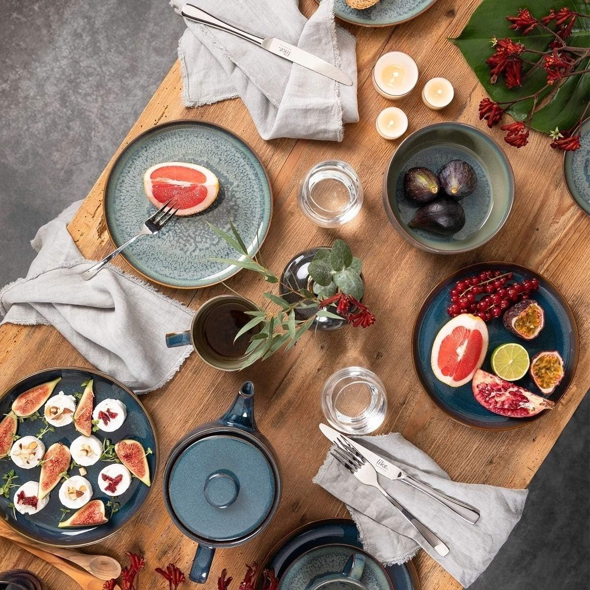 Villeroy & Boch Crafted Denim juego de desayuno 6 piezas, para 2 personas, azul