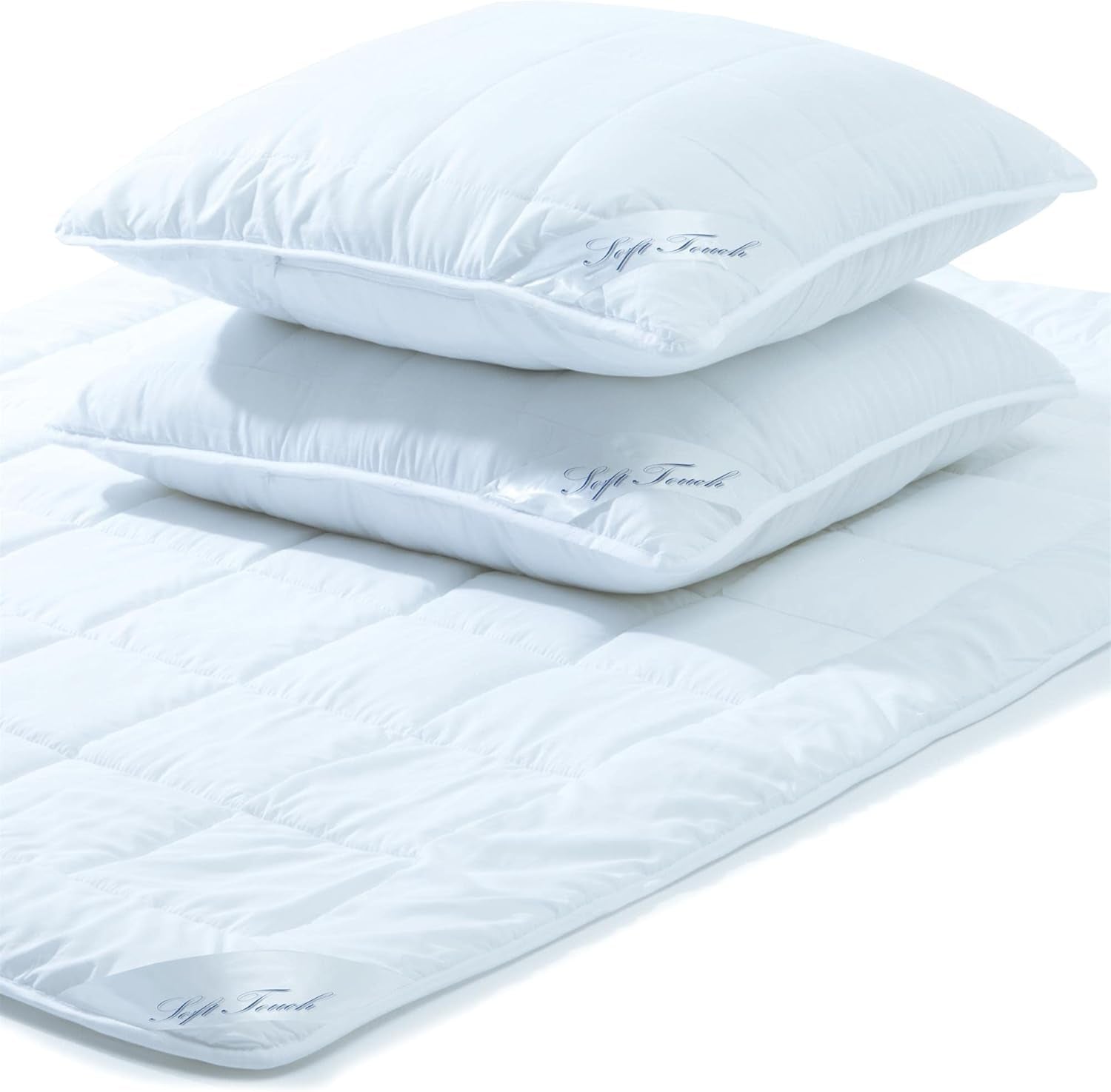Aqua-Textil Juego Soft Touch Infantil Edredón 100 X 135 Cm 250G Y 350G con Almohada 40 X 60 Cm Edredón 150G 4 Estaciones Climatizador Oeko-Tex Edredones y Edredones Naty Shop 200X240 Cm + 2X 80X80 Cm Invierno