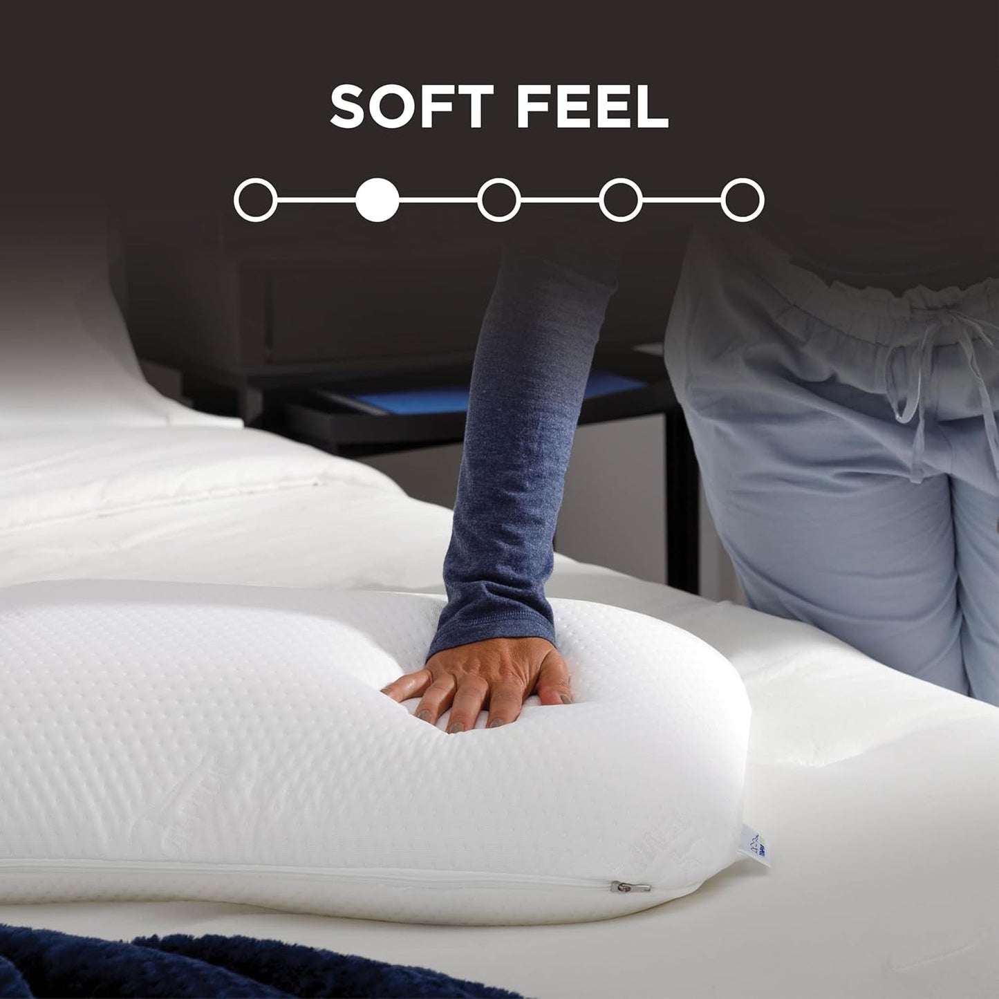 TEMPUR-PEDIC Almohada Symphony Fabricada en viscoelástica, Lujosa, Suave, Estándar, Blanco Almohadas estándar Naty Shop