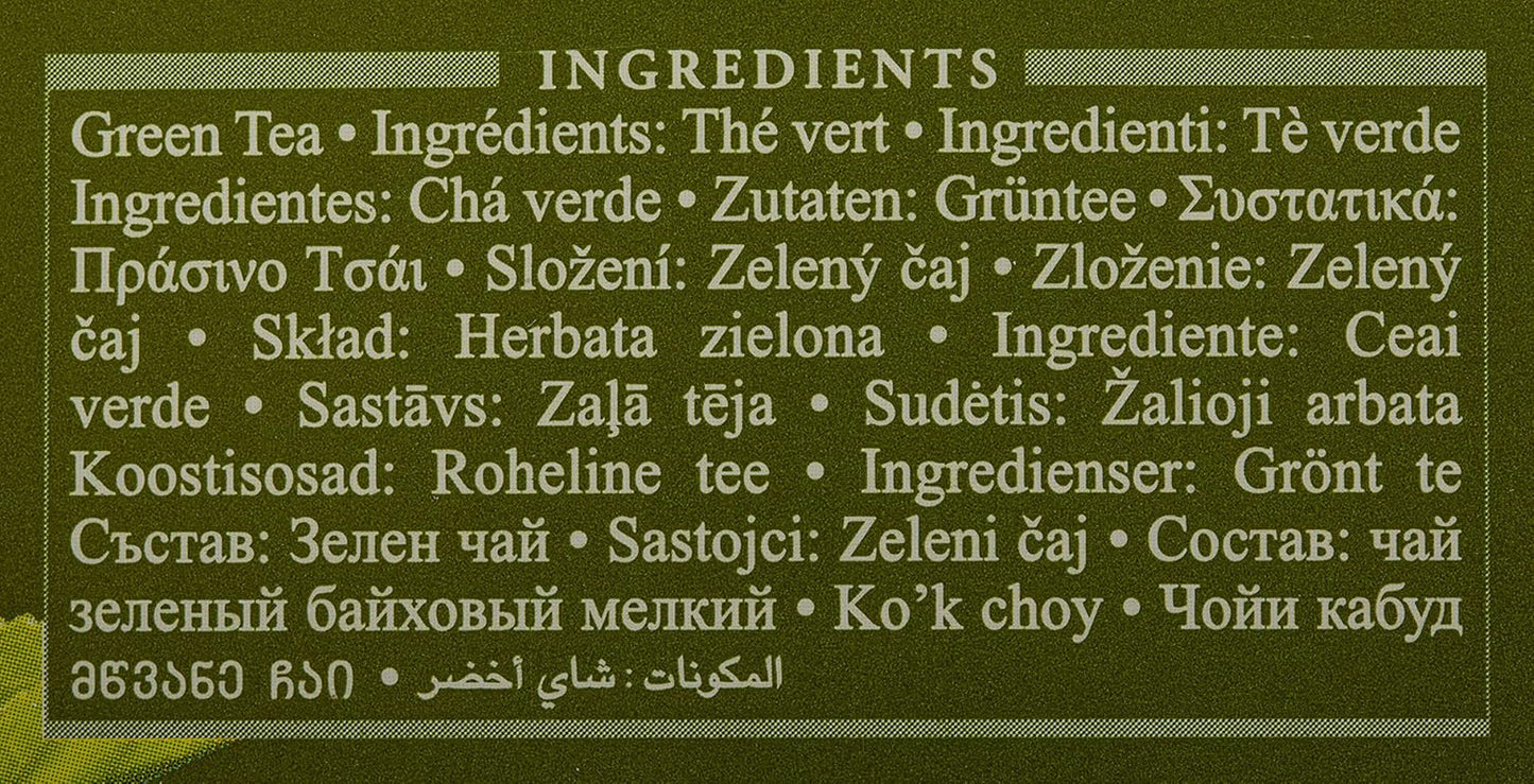 Ahmad Tea - Té verde - Bolsas de té envueltas individualmente selladas con sabor con 2 g de té por porción - 20 bolsas de té con bandas (paquete de 2)
