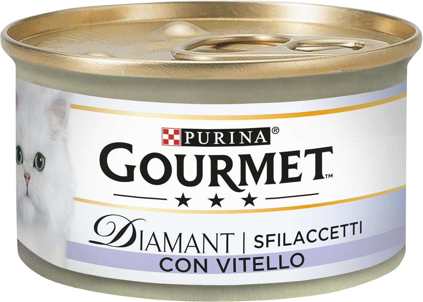 Comida húmeda Diamant para gatos adultos, filetes de ternera, 24 latas de 85 g cada una