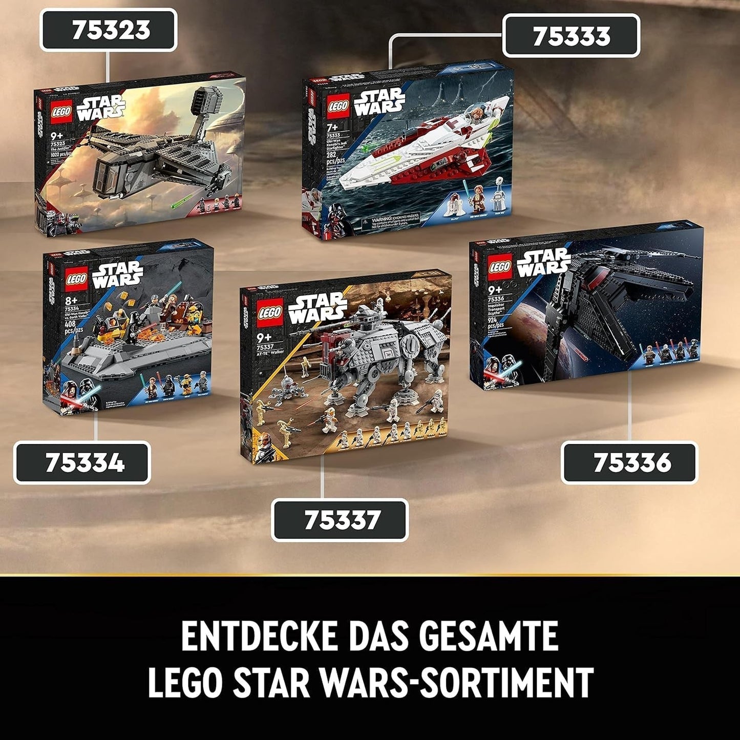 LEGO Star Wars Juego de minifiguras de modelo de juguete móvil At-Te Walker que incluye 3 soldados clon, droides de batalla y droide araña enano 75337 Juegos de construcción Besuche den LEGO-Store