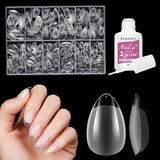 Uñas postizas cortas bailarina 500 Uds pegamento en 12 tamaños uñas artificiales Gel suave corto cobertura completa puntas de uñas para uñas de Gel cortas S