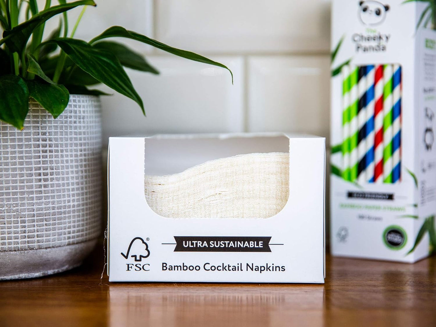 Servilletas de cóctel de bambú The Cheeky Panda | servilletas blancas 100 piezas servilletas de papel