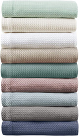 Rose Naty Shop Edredones y edredones Madison Park Manta de edredón Transpirable 100% algodón Egipcio Funda Liviana de Temporada de Lujo de Punto Premium para Cama sofá y sofá Cama Full/Queen