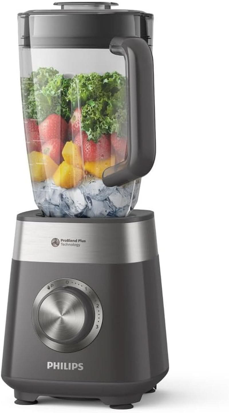 Philips Batidora y batidora de pie - 600 W, vaso de 2 litros, aplicación Homeid, 2 funciones de calentamiento + función de impulso, problema, función de trituración de hielo (HR2291/41) Cocina Naty Shop 1000 vatios