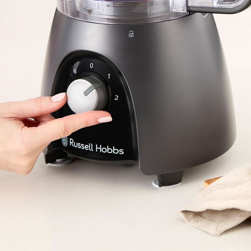 Russell Hobbs Robot de Cocina [Batidora/Picadora de Verduras/Batidora de Mesa/Picadora/Batidora] Robot de Cocina (Amasar, Mezclar y Cortar), Carbón Mate Cocina Naty Shop