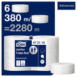 Papel higiénico Tork Jumbo White T1, Advanced, 2 capas, 6×380 M, 472118