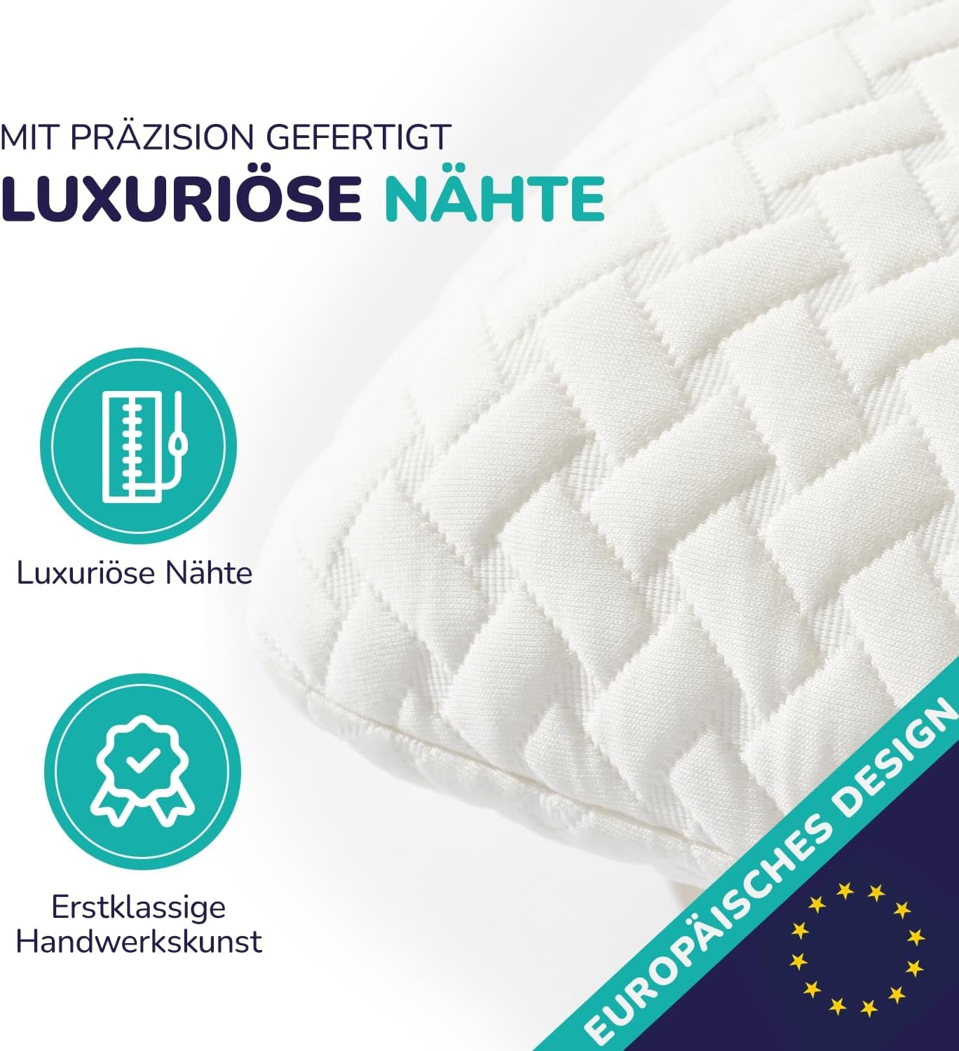 ZenPur Almohada ortopédica para el cuello 40x60-13cm, Almohada viscoelástica para la cabeza - Almohada ergonómica para dormir para cuello y hombros, certificado Oeko-TEX