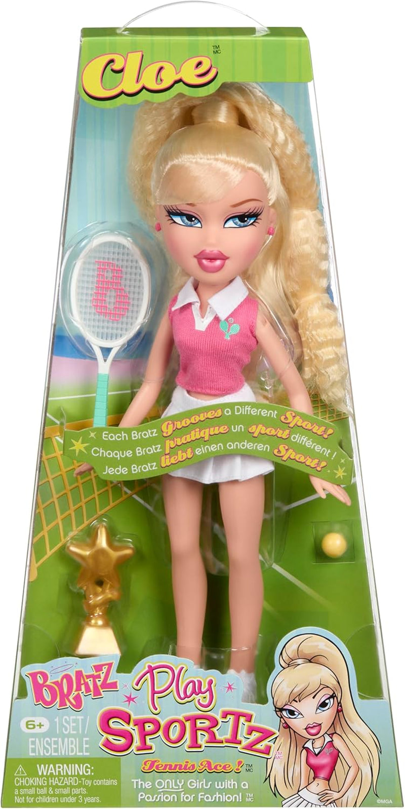 Bratz Play Sportz Cloe (Tenis) – muñeca de moda con accesorios