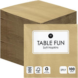 Table Kind 100 Servilletas Suaves Blancas a Granel, Servilletas de Alta Calidad para Fiesta, Catering y Uso Diario, FSC, Sostenibles y Reciclables, Fabricadas en la UE | 2 capas | 33cm