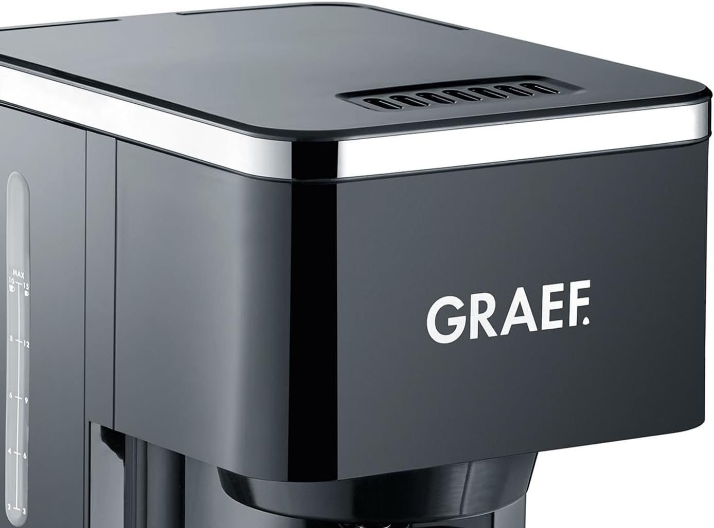 GRAEF. FK402 Cafetera espresso con filtro negra, 1,25 L, función de mantenimiento de calor, temporizador, función de preinfusión, cabezal de preparación para un desarrollo óptimo del sabor, fácil de usar