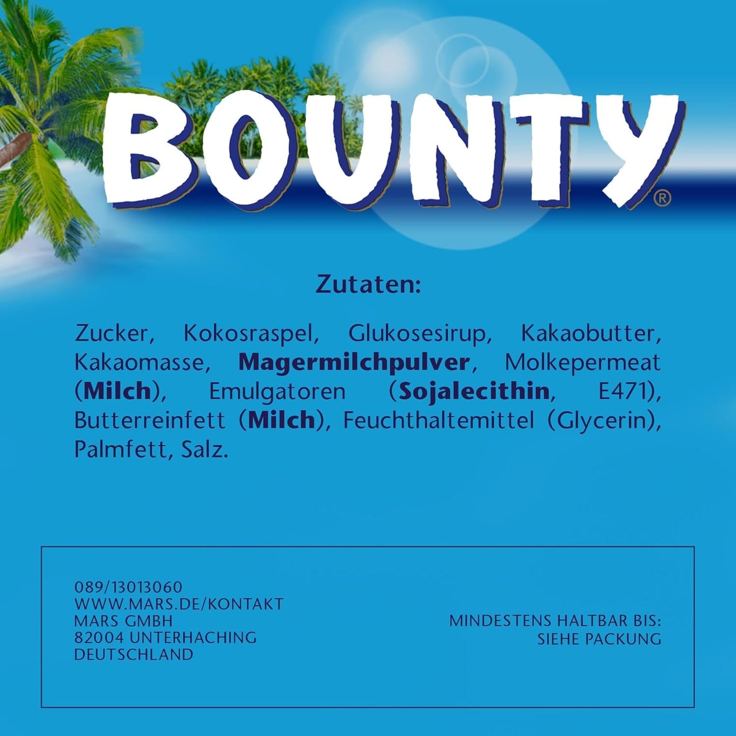 Barras de chocolate Bounty | Coco y Chocolate | Varios tamaños de envases