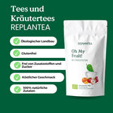 Oh My Fruit té de frutas BIO 100 g (50 tazas) | Té de frutas sueltas con manzanas, jamaica, frambuesas, naranjas y hojas de stevia REPLANTEA