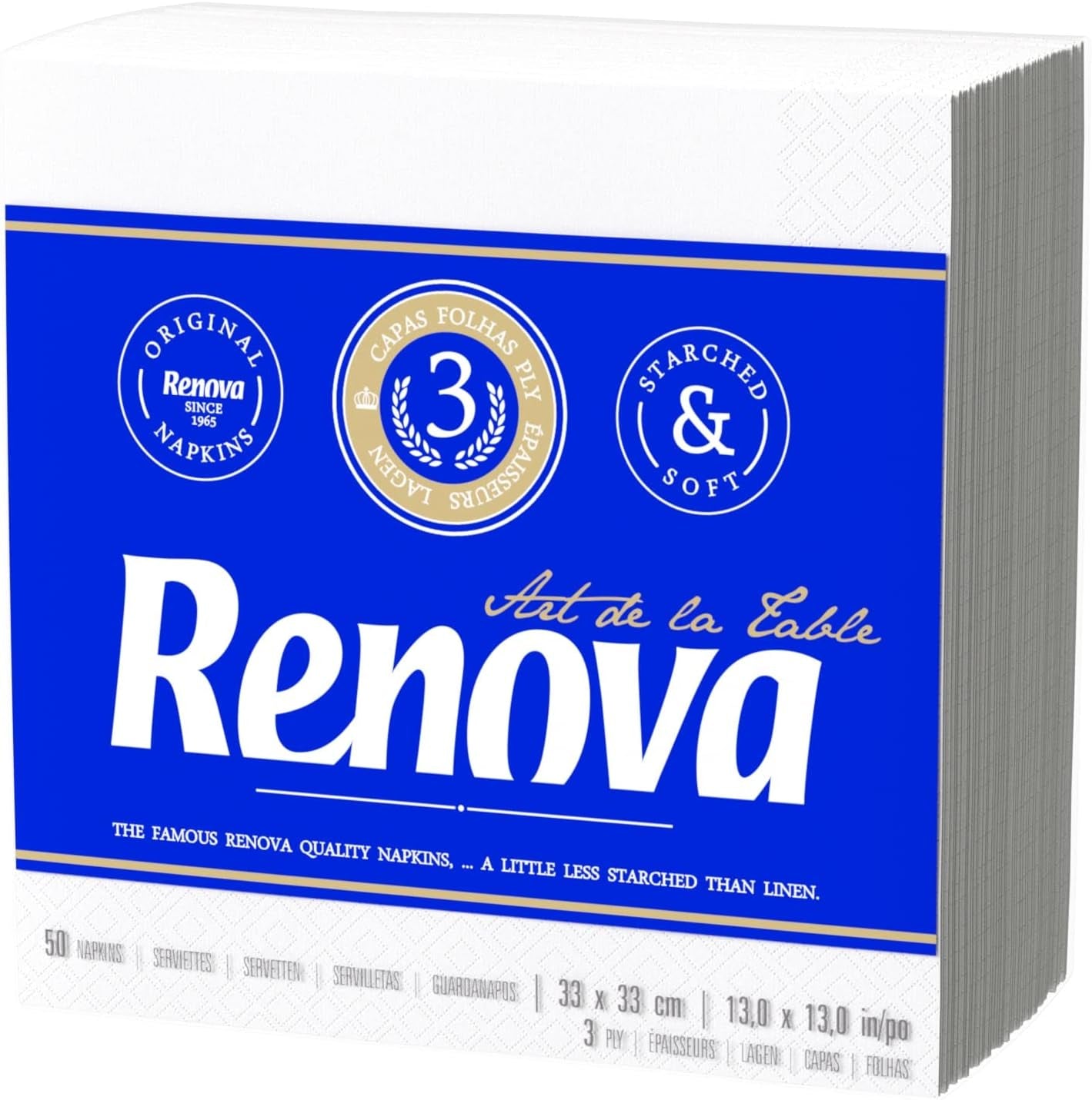 Servilletas de papel Renova, Table Art, 50 servilletas premium, 3 capas