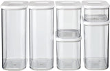 Mepal Juego de 6 Botes con Tapa - Recipientes para Alimentos Rectangulares - Organizador de Cocina de Plástico - Recipientes Herméticos - 2x 2000ml, 2x 1000ml, 1x 1500ml y 1x 425ml - Cajas de Almacenamiento de Alimentos Blancas Naty Shop
