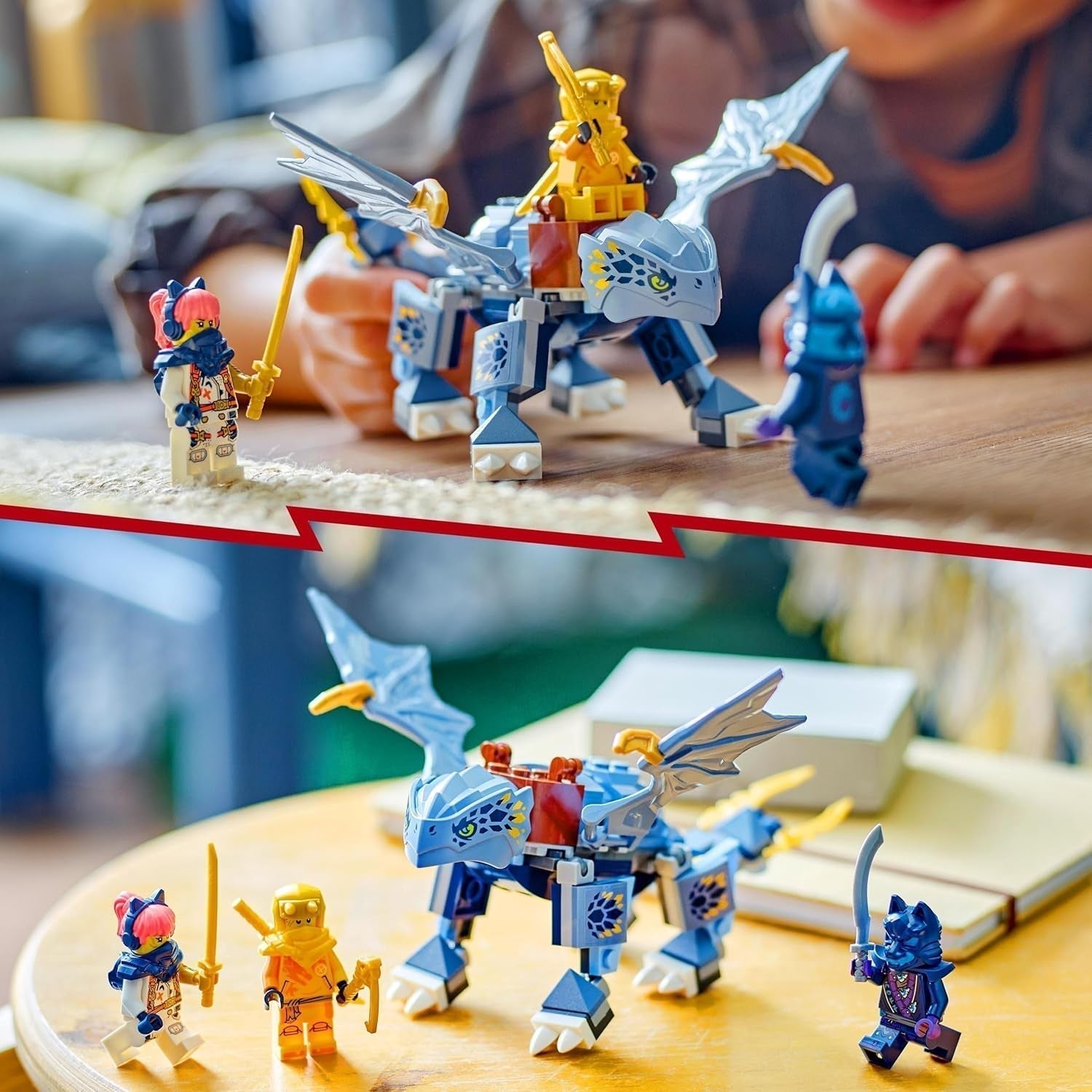 LEGO NINJAGO Riyu, el Dragón Bebé, Juguete Dragón con 3 minifiguras, Juguete Ninja para construir para niños y niñas de 6 años, Regalo lleno de acción para niños 71810 Juegos de construcción Besuche den LEGO-Store