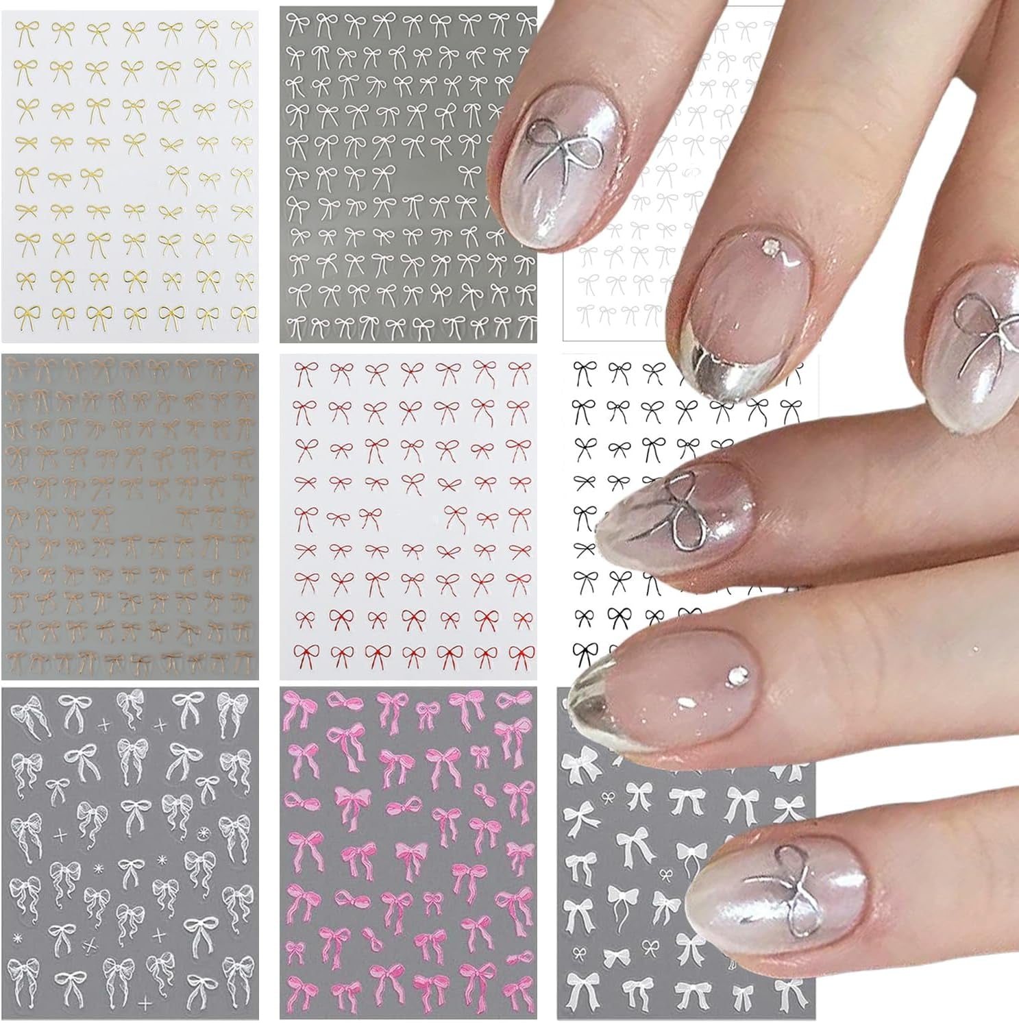 GZMAYUEN 12 colores pegatinas de uñas francesas 3D pegatinas de uñas de Color degradado francés autoadhesivas accesorios de diseño de uñas