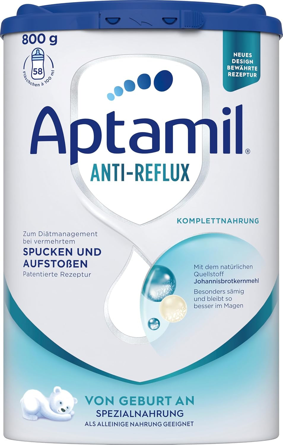 Aptamil Antirreflujo - Fórmula completa desde el nacimiento Manejo dietético Vómitos y regurgitaciones Alimentos para bebés Leche en polvo 1 x 800 g