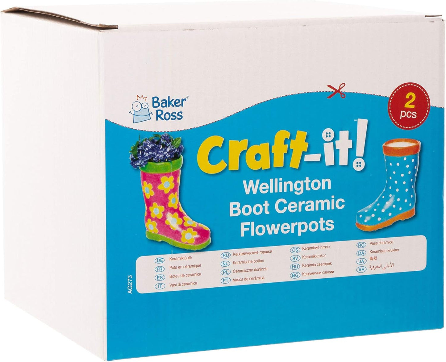 Macetas de cerámica para niños 'Wellies' de Baker Ross (paquete de 2)