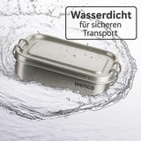 Fiambrera Wenco de Acero Inoxidable, 2 Compartimentos, Gran Capacidad, 850 ml, Fiambrera Impermeable, Apta para Lavavajillas, Incluye Anillo de Silicona de Repuesto, 18,5 x 14 x 5,5 cm, Plata (Paquete de 2) Cajas para Almacenamiento de Alimentos Naty Shop