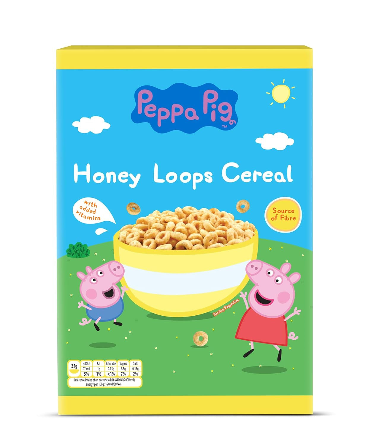 Cereales Peppa Pig Honey Loops, Knusprige Vollkorn Frühstückscerealien Mit Zugesetzten Vitaminen, 1Er Pack (1 X 375G) Cereales Naty Shop