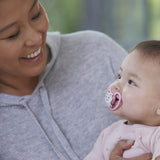 NUK Chupete Space Baby de 6 a 18 meses, aberturas extra grandes para pieles sensibles, silicona sin BPA, patrón de cebra, paquete de 2