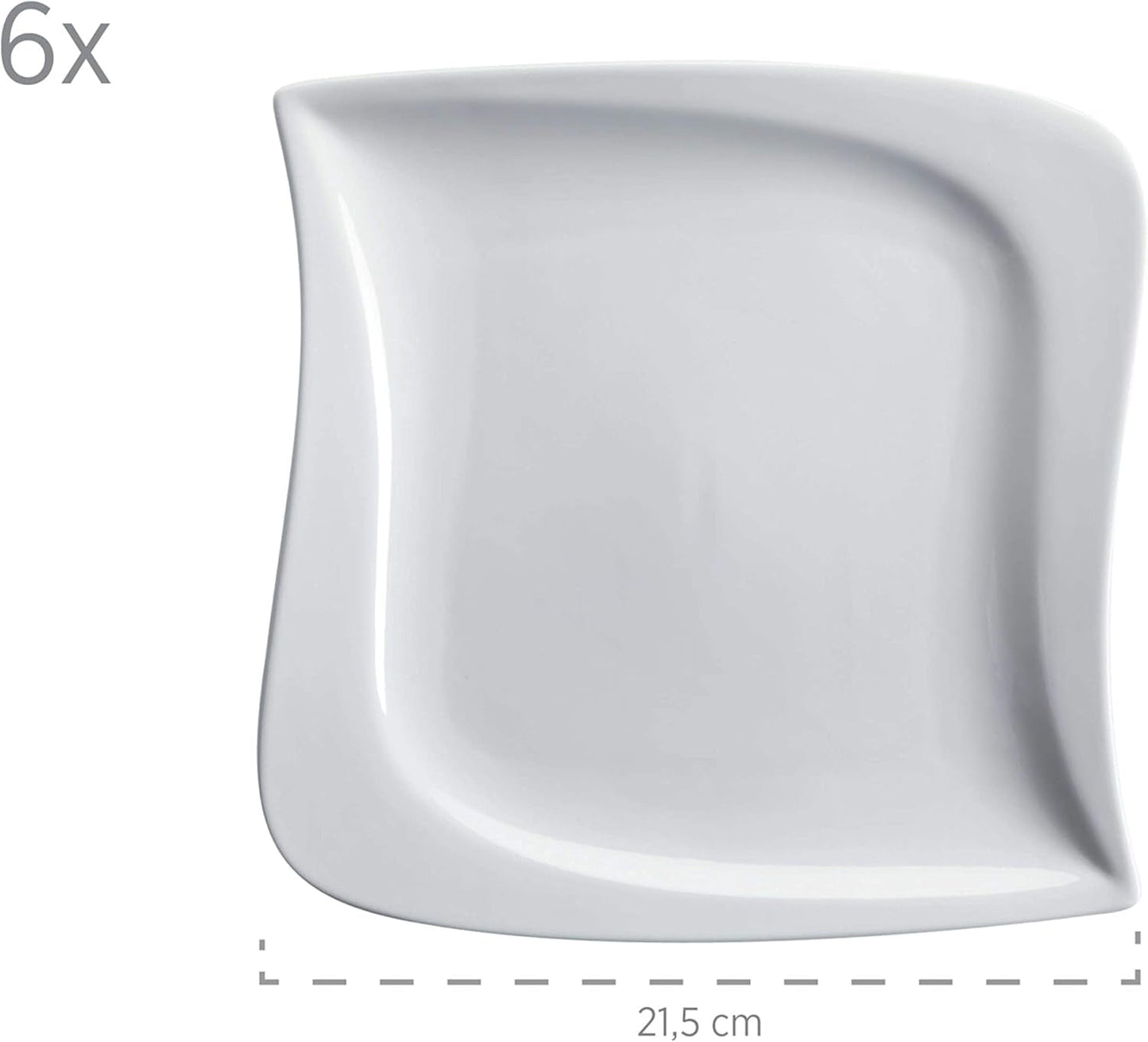 Verso de Mäser, Serie La Musica, Servicio de café de 18 piezas, Vajilla de porcelana para 6 personas, 921172, Blanco