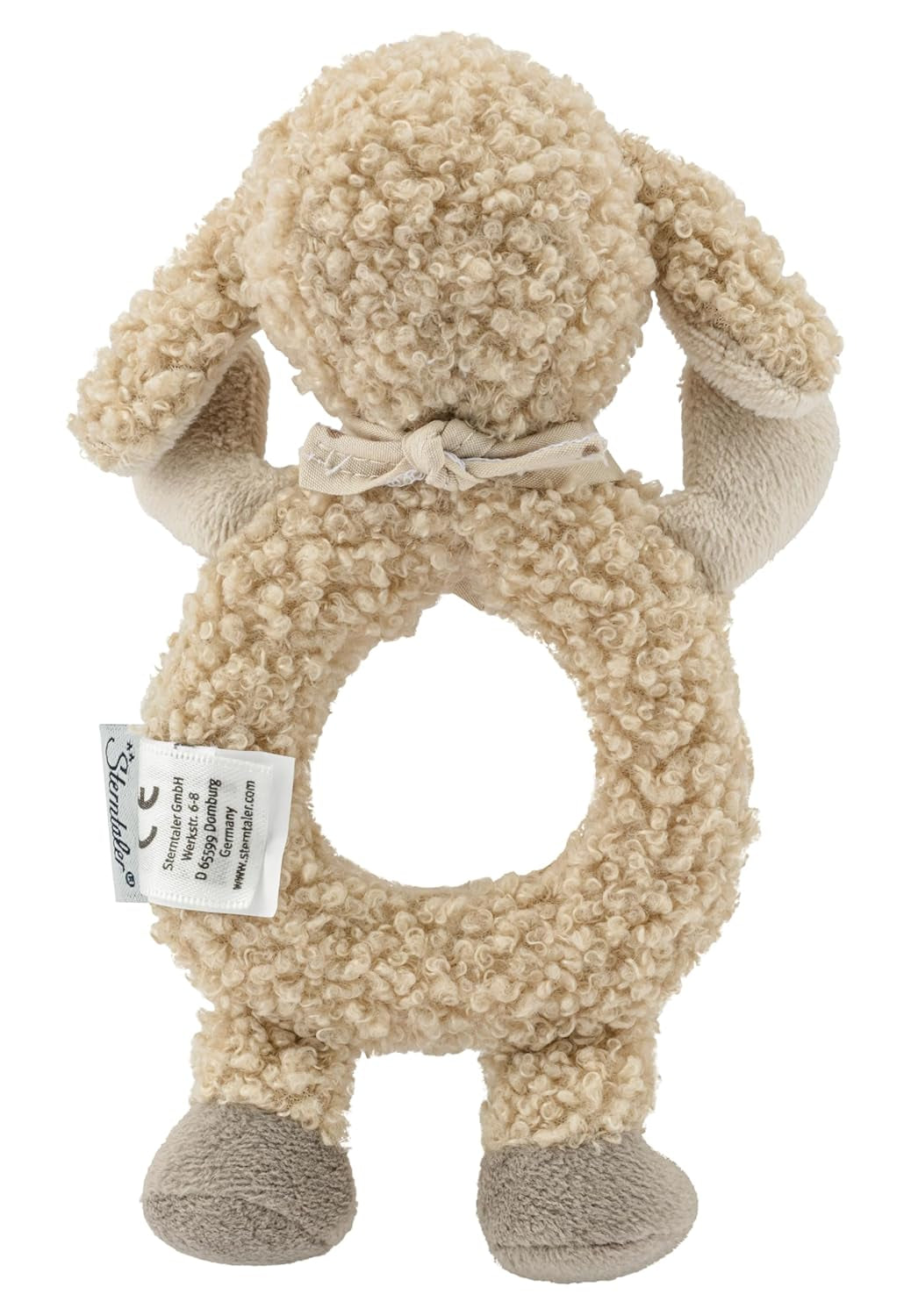 Flocke Sheep Sterntaler Catch Toy - juguete de actividad motora para sonajero, tocar y jugar - peluche para bebés y niños con el cascabel como fiel amigo - juguete para bebé de tela suave color arena Baby Toys Naty Shop