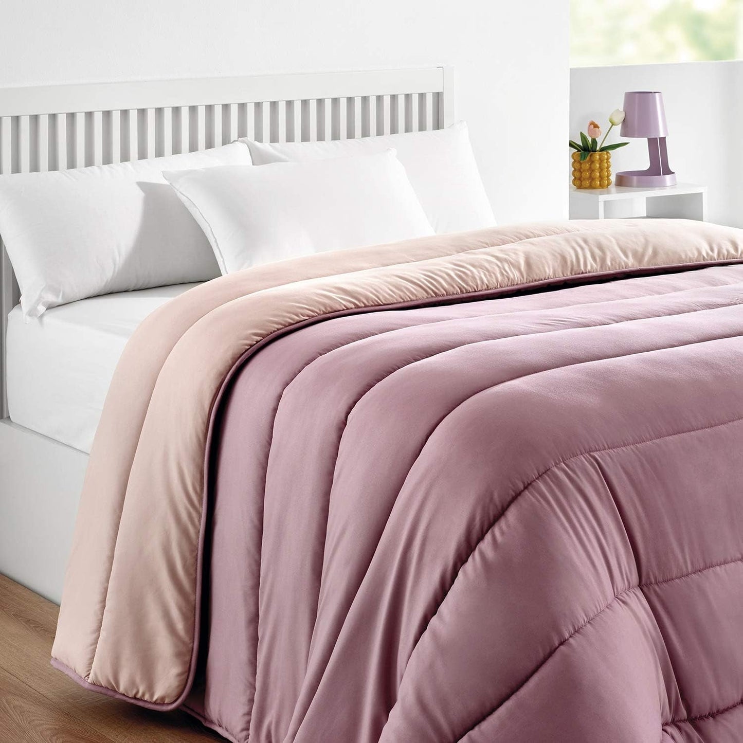 Pikolin Home - Edredón reversible 300 G - Relleno nórdico bicolor - Para cama de 90 - Cómodo, cálido, transpirable, Verde, 150 X 220 cm Edredones y edredones Naty Shop