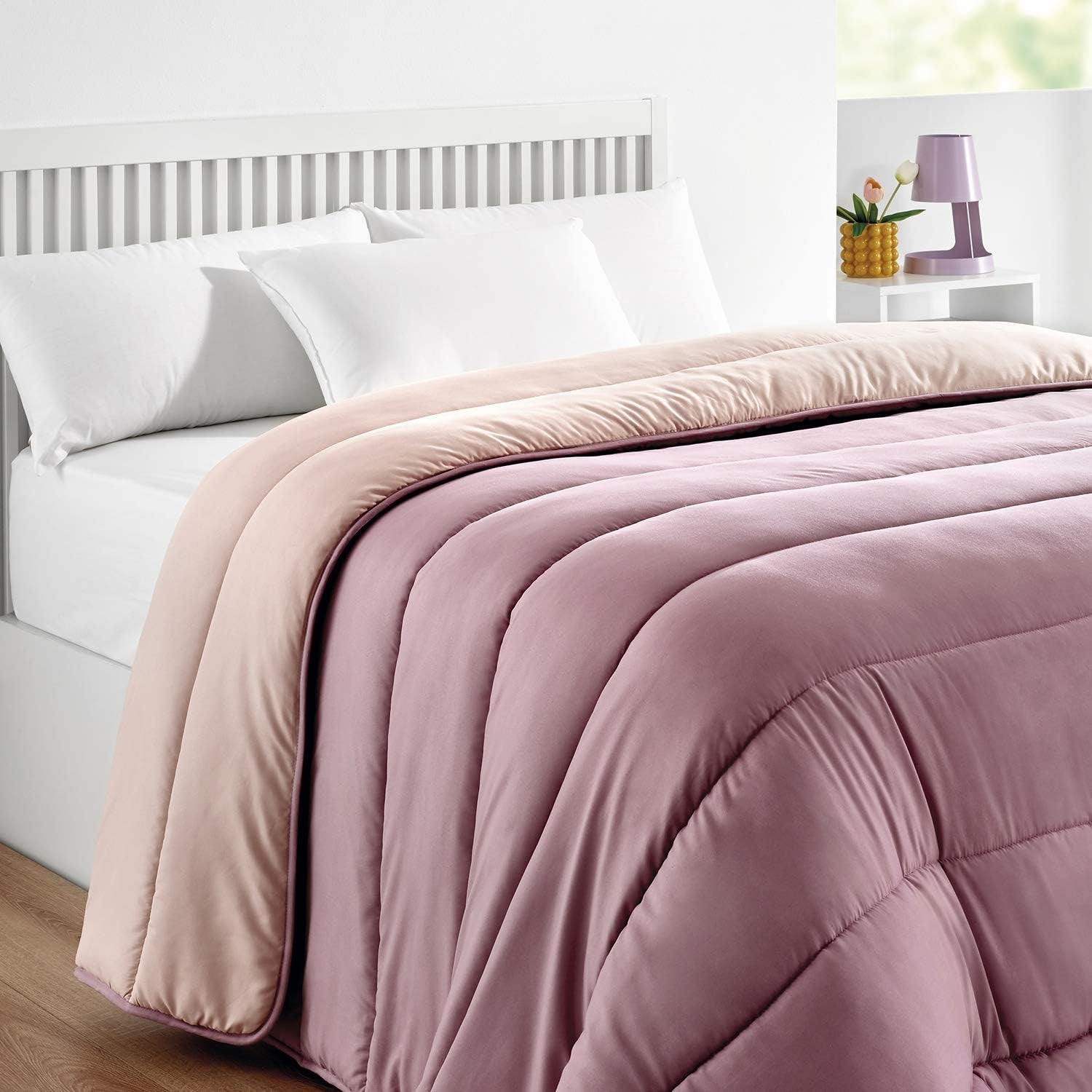 Pikolin Home - Edredón reversible 300 G - Relleno nórdico bicolor - Para cama de 90 - Cómodo, cálido, transpirable, Verde, 150 X 220 cm Edredones y edredones Naty Shop