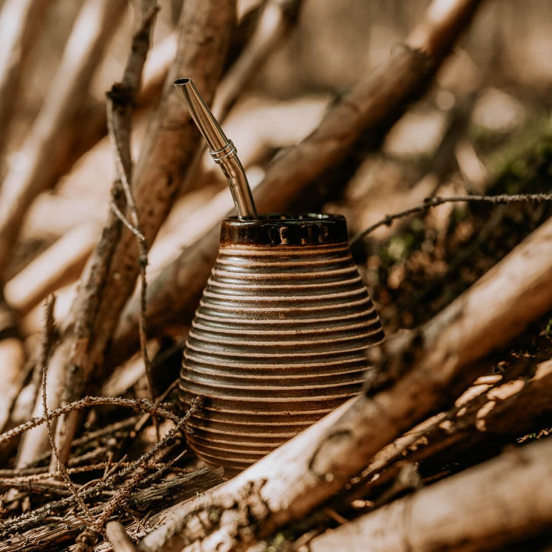 Juego de mate para dos, orgánico ● 2 tazas de mate + 2 bombillas + 300 g de mate + instrucciones de preparación