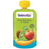 Kiwi Plátanos en Quetschie de Manzana (6 x 120 g), sin Zuckerzusatz, sin gluten, ideal para refrigerios fuera de casa y autónomos