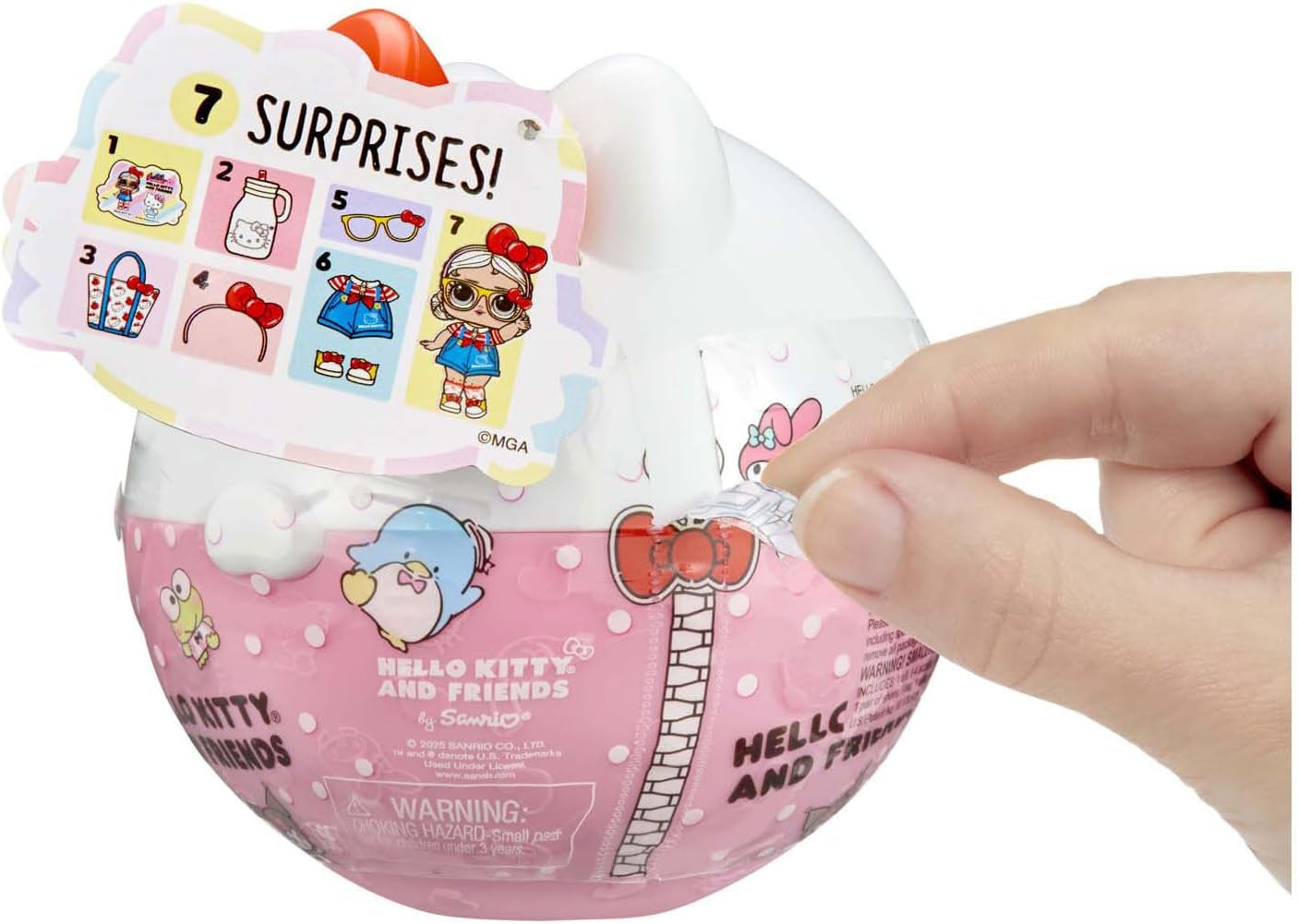 Jajaja ¡Sorpresa! Love Hello Kitty and Friends - 1 muñeca con 7 sorpresas, selección aleatoria, 8 coleccionables, para niños a partir de 4 años, rosa